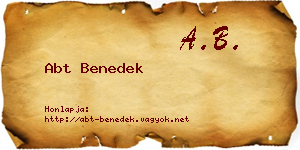 Abt Benedek névjegykártya