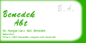 benedek abt business card